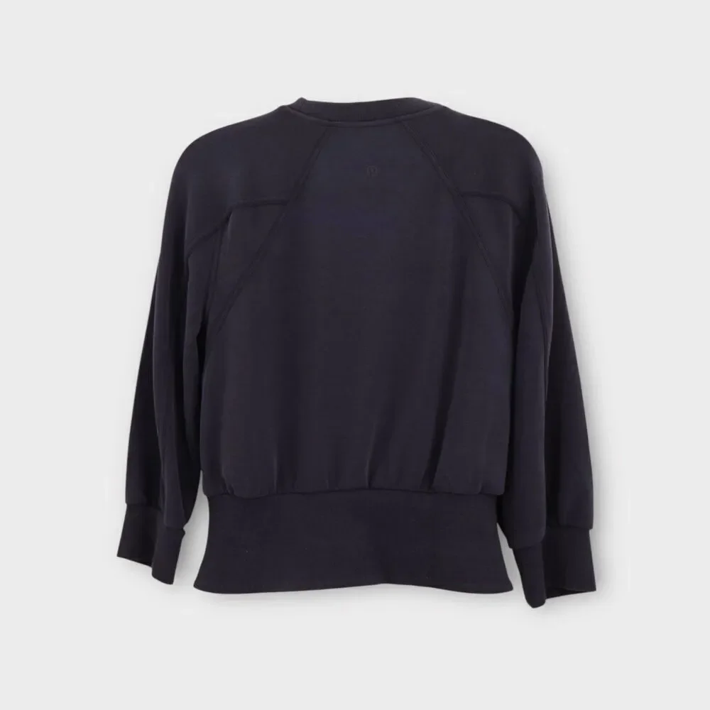 Lululemon Sweatshirt Women's 8 Softstreme Ribbed Hem Pullover Black NWT
